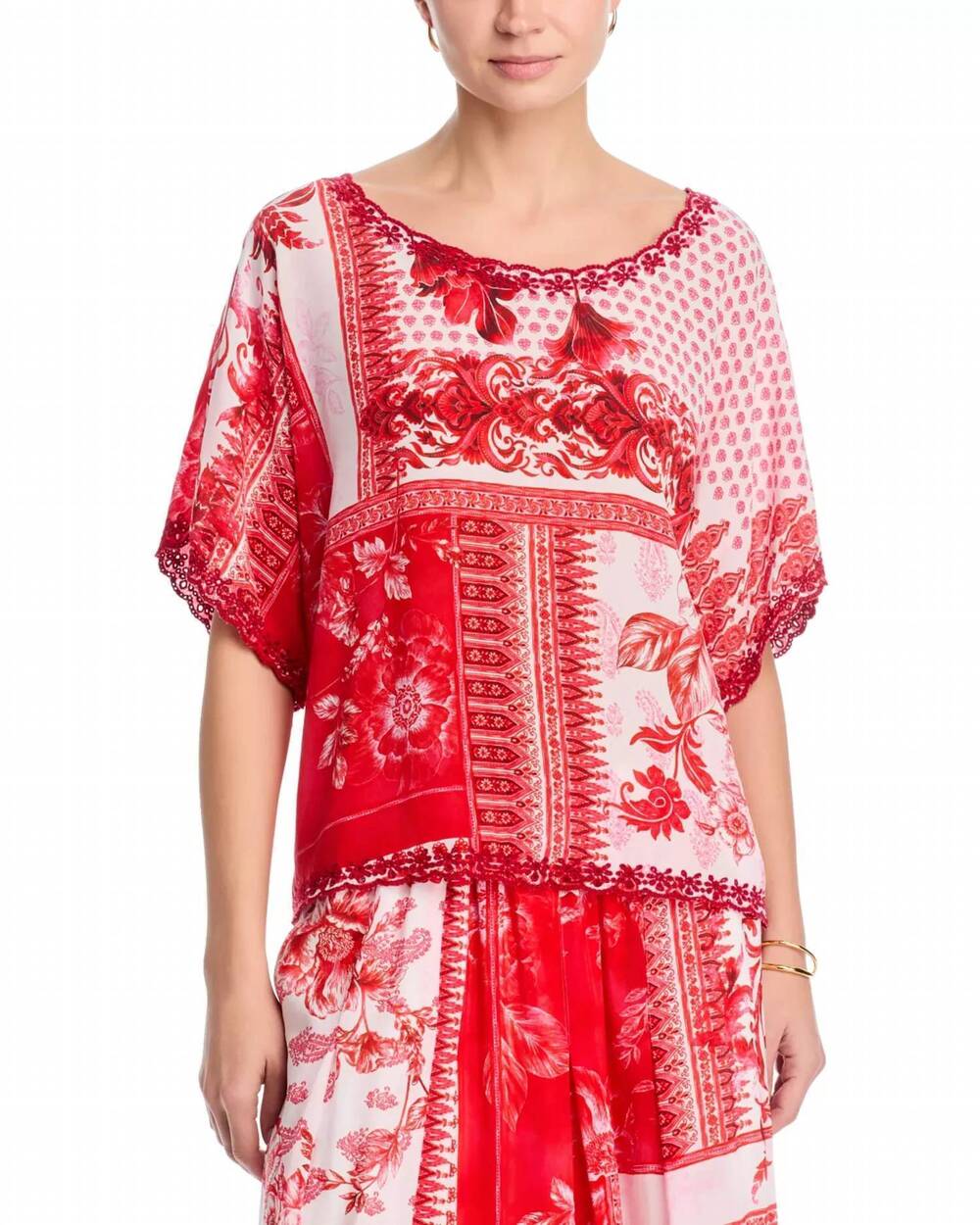 NEW JOHNNY WAS tawni blouse in diantha scarf